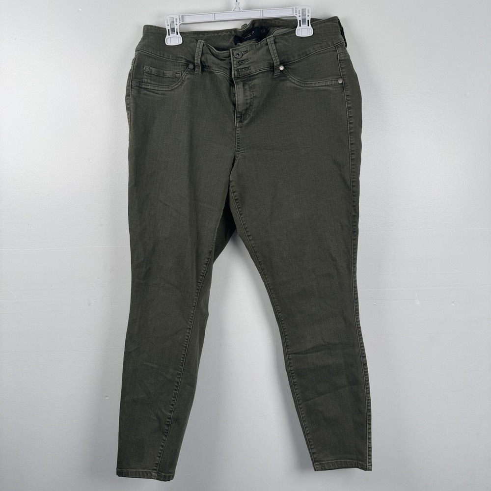 Torrid Denim Jeans Womens 16R (35x28) Olive Green Skinny Stretch Mid Rise Pants